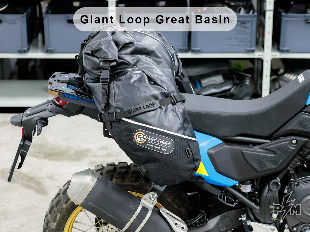 Perun moto Yamaha Tenere 700 Top luggage rack Gen2, tie-down brackets and Side carriers + Giant Loop Great Basin saddlebags